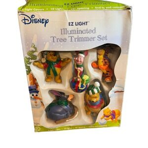 Disney Winnie the Pooh EZ Light Illuminated Tree Trimmer Set 5 Covers Light READ